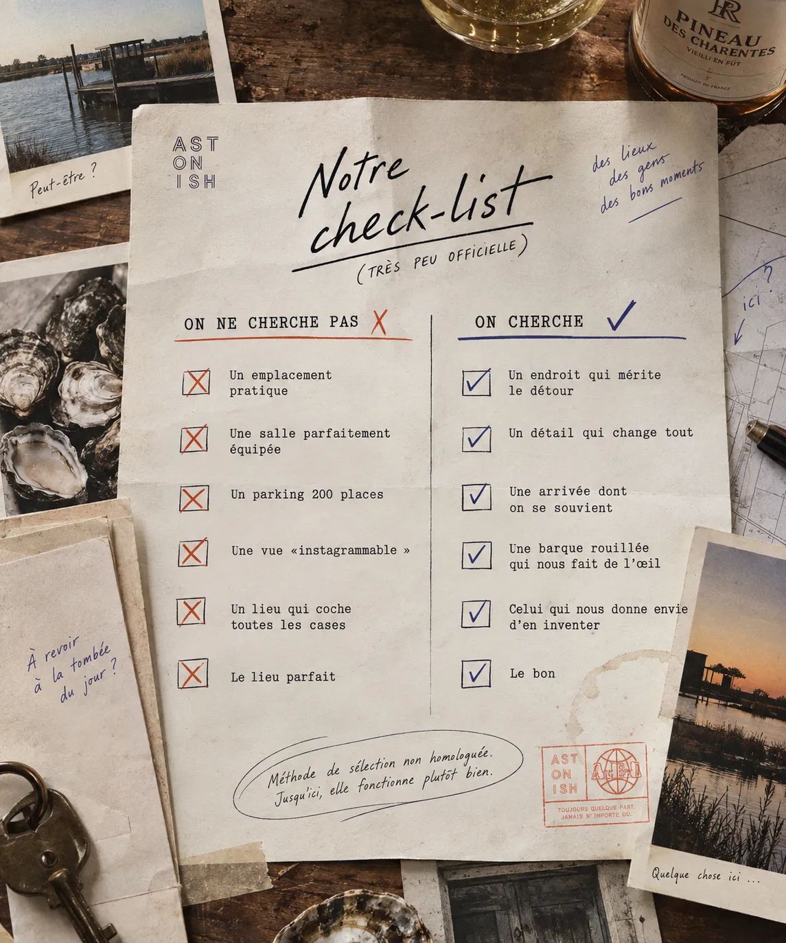 Notre check-list Astonish — sur on ne cherche pas, on cherche